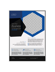 Corporate business flyer template design set with blue, orange, marketing modern business flyer template, new digital marketing flyer set, IT company flyer and editable vector template design.