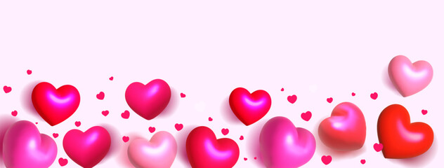 Red heart isolated on soft pink background. Love symbol. High quality 3D vector holiday elements