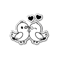 two birds on a branch Love Bird Vector 
