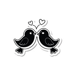 two birds on a branch Love Bird Vector 