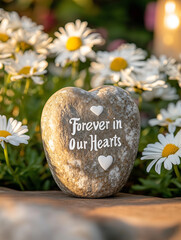Obraz premium A handcrafted stone pet memorial engraved with 