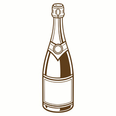 champagne bottle isolated on white