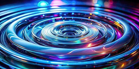 Holographic Circle Blue Futuristic Technology Abstract