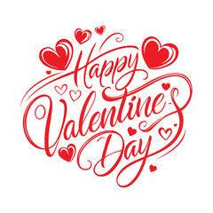 happy valentine day red color vector of a heart