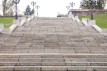 View of empty stone stairs in park