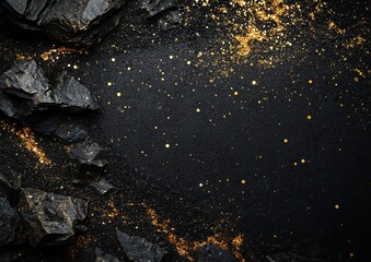 A black background with a golden texture