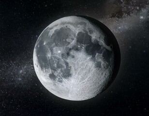 Fototapeta premium Imagen de la luna en alta definición en el espacio