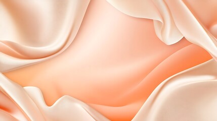 Abstract Peach and Cream Silk Draped Fabric Background