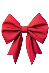 Red bow decoration, ideal for gift wrapping or festive occasions.