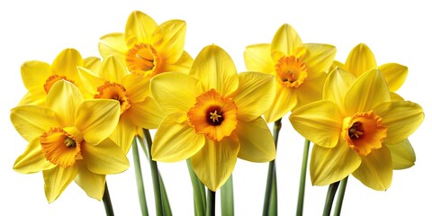 Naklejka premium Isolated Yellow Daffodils - Springtime Documentary Photography