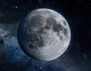 Naklejka premium Imagen de la luna en alta definición en el espacio