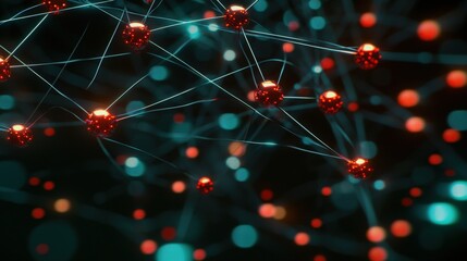 Exploring dynamic data connections virtual realm digital visualization cyber environment close-up view network theory