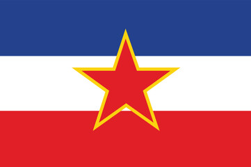 Yugoslavian flag. Yugoslavian heritage.Yugoslavian national pride. Vector illustration 
