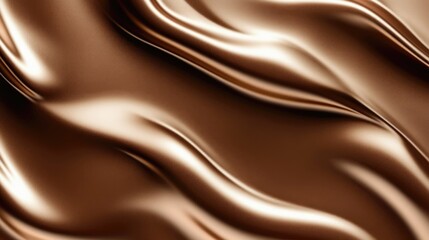 Obraz premium Luxurious abstract background with smooth, flowing, metallic brown waves. Shiny, silky texture with a warm, elegant look, perfect for design, fashion, and branding projects.
