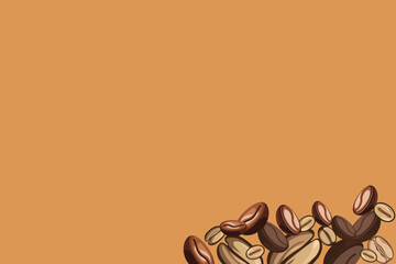 Stack of coffee beans theme template background.
