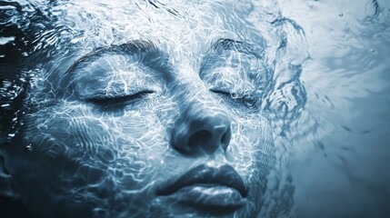 Fototapeta premium Surreal underwater portrait of a woman
