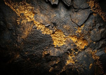 A black background with golden particles and textures, resembling the texture of an ancient cave...