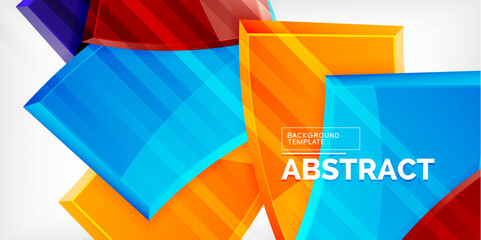 Colorful geometric abstract shapes. Illustration For Wallpaper, Banner, Background, Card, Book Illustration, landing page