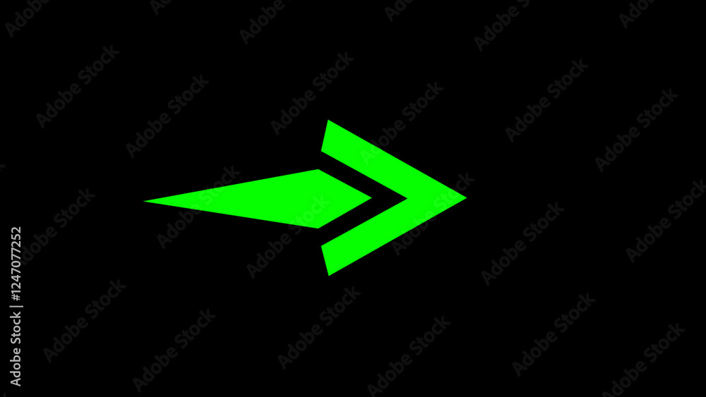 Poster 3d rendering of arrows on a black background. flashing direction indicators.