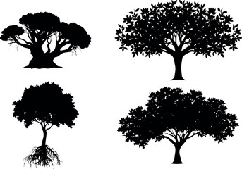 Fototapeta premium set of trees silhouettes