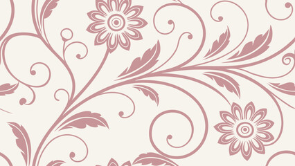Generative ai. a pink and white floral pattern on a white background. The pattern is intricate and detailed, with a variety of shapes and colors that create a beautiful and eye-catching design