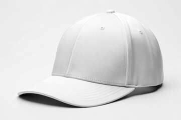 Fototapeta premium Minimal white baseball cap on a plain background