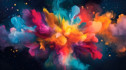 Fototapeta premium A vibrant and colorful painting of an abstract 