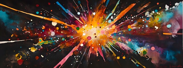 Obraz premium A vibrant and colorful painting of an abstract 