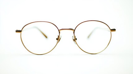 Isolated image of a pair of stylish eyeglasses on a white background, ideal for eyewear or fashion accessory promotions.