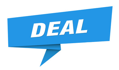 deal banner. deal speech bubble, label, sticker, sign template