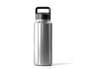 Blank Aluminum Stainless Steel Hydro Flask Water Bottle Packaging, Sport Water Bottle Isolated On Transparent Background, Prepared For Mockup, Png.
