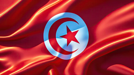 tunisian flag for national Day or Independence Day of tunisia
