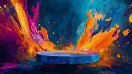 Abstract Colorful Paint Explosion Art