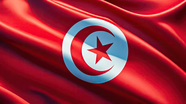 tunisian flag for national Day or Independence Day of tunisia