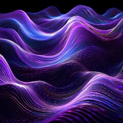 Obraz premium wavy lines on dark backdrop with thin abstract stripes graphic resource background banner
