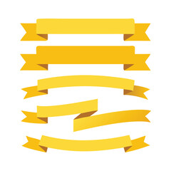 Fototapeta premium Yellow Ribbon Banners Set Elegant & Versatile Decorative Ribbons