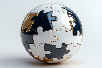 globe puzzle isolated on white