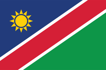 Fototapeta premium Namibia National Flag Vector Design with Actual Measurement