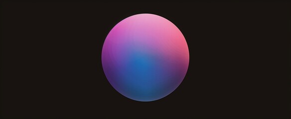 A gradient graphic of an egg-shaped sphere with rounded edges, dark background, pink and blue gradients.