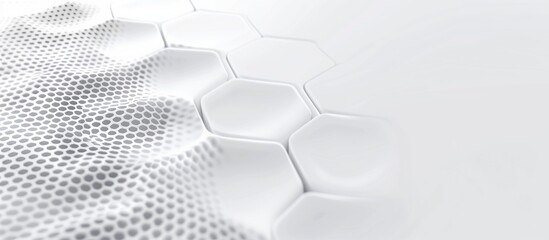 3D render, abstract white background with a hexagonal pattern for a technology concept.