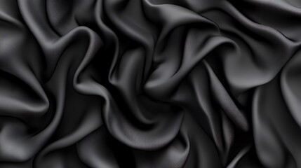 Fototapeta premium Draped black silk fabric texture