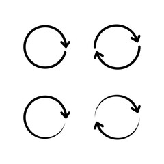 Rotate icon set. Refresh icon set. Circle arrow icon.