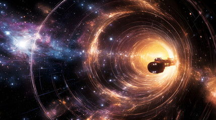 A breathtaking cosmic vista where a glowing edge of observable galaxies fades into an unknown. Mystery of the cosmos