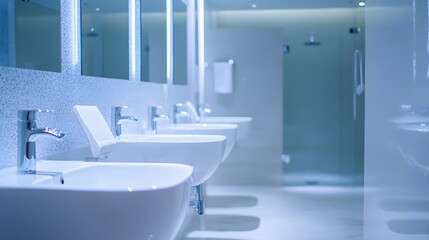 A pristine bathroom where every surface sparkles, emphasizing hygiene and cleanliness