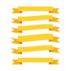 Obraz premium Yellow Ribbon Banners Set Elegant & Versatile Decorative Ribbons