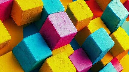 A colorful image of blocks in various colors and sizes