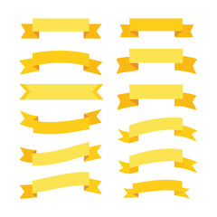 Fototapeta premium Yellow Ribbon Banners Set Elegant & Versatile Decorative Ribbons