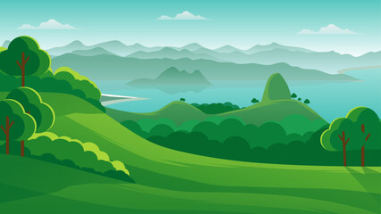 Hill mountain view beach