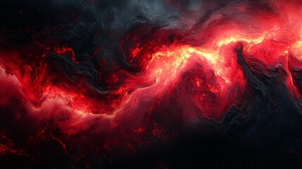 Dramatic Cosmic Cloudscape with Red and Black Swirls High Resolution. Generative AI