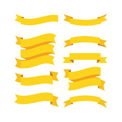 Obraz premium Yellow Ribbon Banners Set Elegant & Versatile Decorative Ribbons